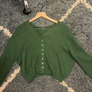 Green Crop Sweater